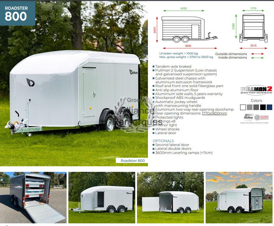 FOURGON DEBON ROADSTER 800 ALU + PORTE LATERALE – Image 5